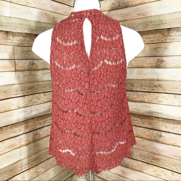 Love, Fire burnt orange lace tank top - Picture 3 of 5